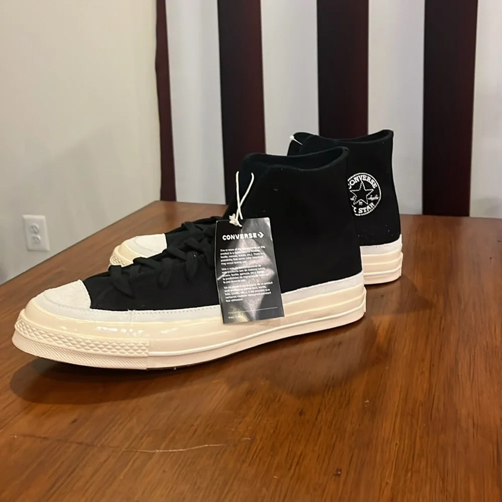 Converse Chuck 70 High All Star Shoes Sneakers black egret new Mens Size 10 - Picture 7 of 14